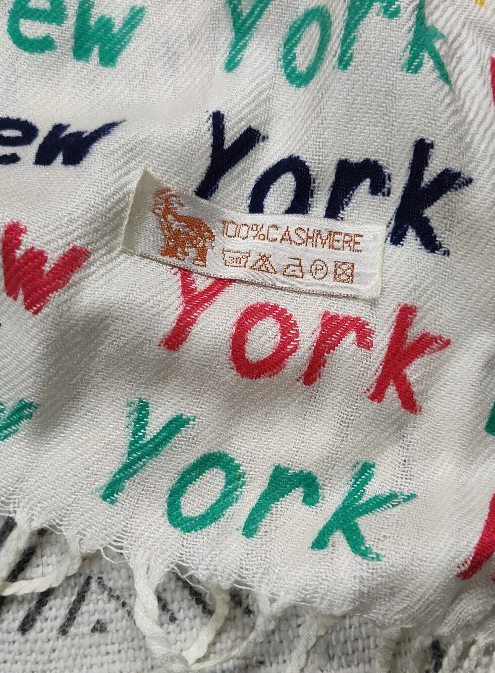 Multicolor New York City Typography Print Scarf Pashmina Cashmere Y2K